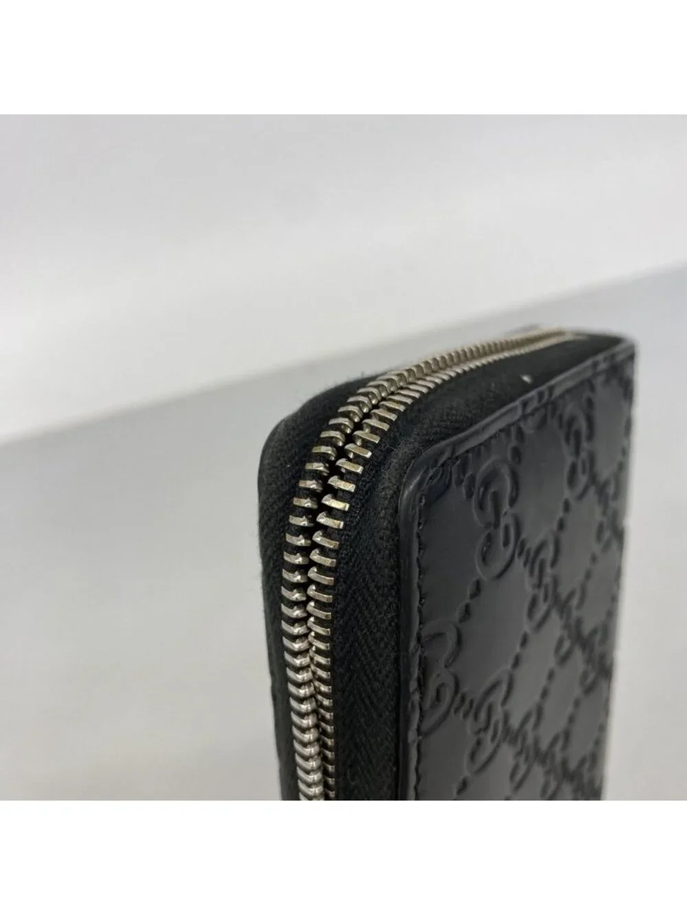 ★SOLD★ Gucci Wallet Guccissima Leather Black Silver - Picture 6 of 10